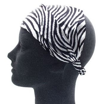 Frank & Kahn - Silk Do-Rag Headband - Zebra - 6 1/2inch Wide