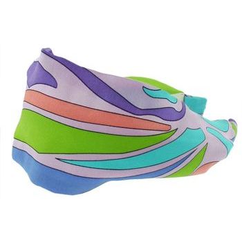 Frank & Kahn - Silk Scarf Headband - Violet Wave - 2 7/8inch Wide