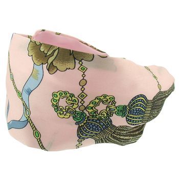 Frank & Kahn - Hermes Inspired Silk Scarf Headband - Soft Pink