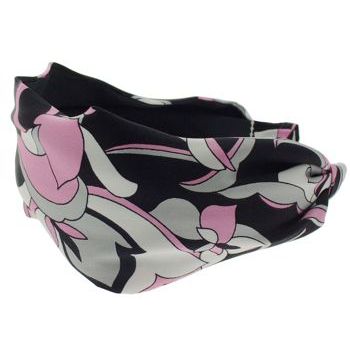 Frank & Kahn - Pucci Inspired Silk Headband - Black & Pink (1)