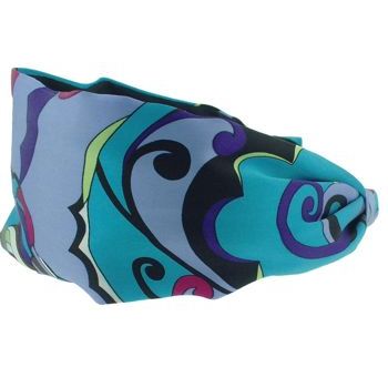 Frank & Kahn - Pucci Inspired Silk Charmeuse Scarf Headband - Black (1)