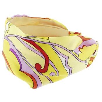 Frank & Kahn - Silk Scarf Headband - Violet & Yellow (1)