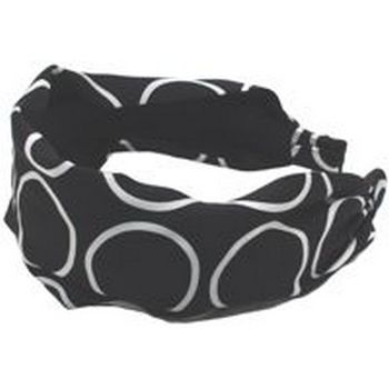 Frank & Kahn - Silk Scarf Headband - Black w/White Circle Accents - 2 7/8inch Wide