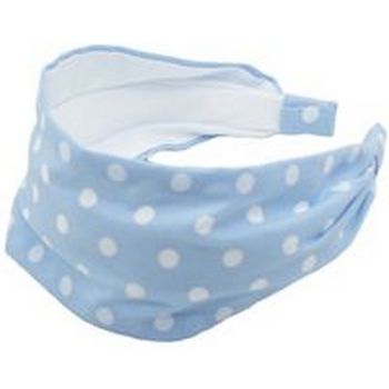 Frank & Kahn - Cotton Headband - Blue & White Polka Dot - 2 7/8inch Wide