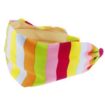 Frank & Kahn - Silk Scarf Headband - Rainbow - 2 7/8inch Wide
