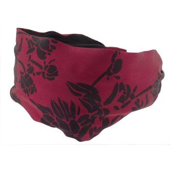 Frank & Kahn - Silk Scarf Headband - Burgundy w/ Black (1)