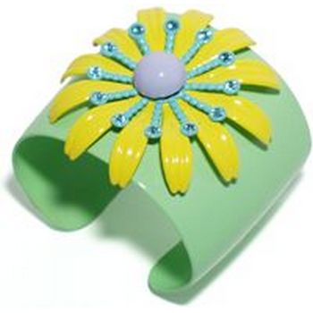 Gerard Yosca - Key Lime Cuff w/Yellow & Blue Daisy