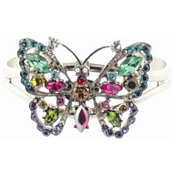 Gerard Yosca - Multi-Stone Butterfly On Silver Cuff (1)