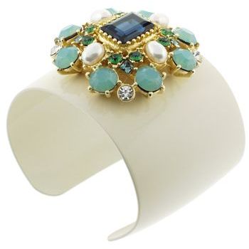 Gerard Yosca - Ivory Enamel Cuff w/Marie Pin Brooch