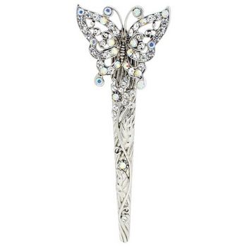 HB - Austrian Crystal Butterfly Condor Clip - White/White AB (1)