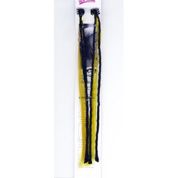 Hot Hair Dangles - Black Braids/Bright Yellow Hair