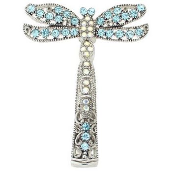 HB HairJewels - Kara Collection - Crystal Dragonfly Claw - Aqua & White AB (1)