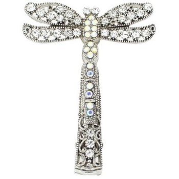 HB HairJewels - Kara Collection - Crystal Dragonfly Claw - White & White AB (1)