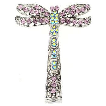 HB HairJewels - Kara Collection - Crystal Dragonfly Claw - Amethyst & Turq AB (1)