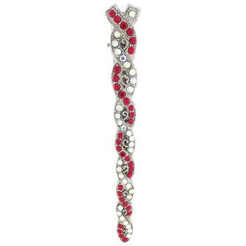 HB HairJewels - Kara Collection - Crystal Twist Claw - Red & White AB(1)