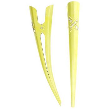 HB HairJewels - Crystal Crisscrossed Banana Clips - Banana Cream (2)