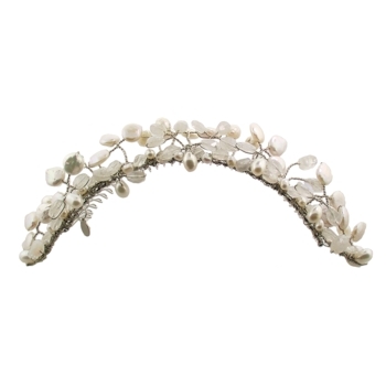 Jane Tran - Bridal Comb - Coin Pearl & Moonstone Encrusted (1)