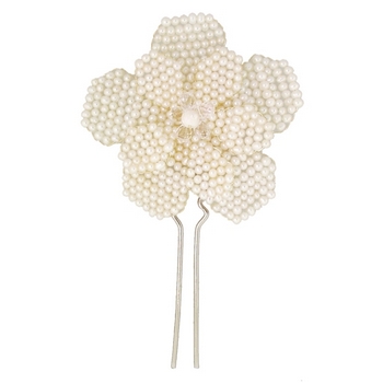 Jane Tran - Multi Petal Pearl Beaded Pin - Pearls - Cream (1)