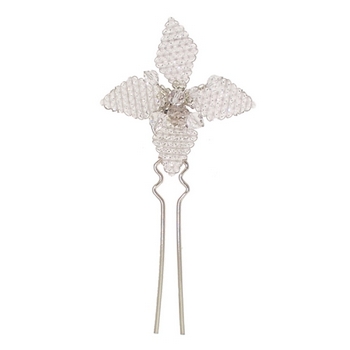 Jane Tran - Four Petal Crystal Pin - Crystal  (1)