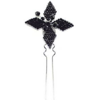 Jane Tran - Four Petal Crystal Pin - Jet (1)