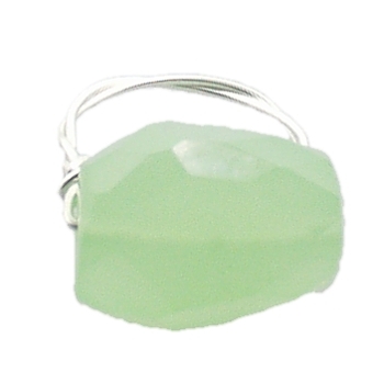 Natasha B. - Lime Chalcedony Wire Ring - Size 6