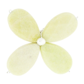 Natasha B. - Faceted Pin - Light Olive Jade