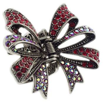 Karen Marie - Crystal Bow Claw Clip - Red (1)
