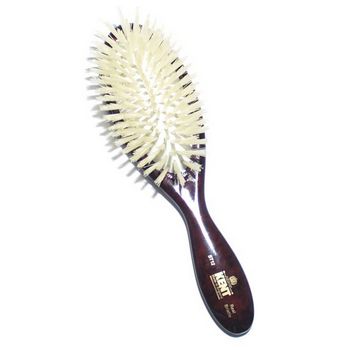 Kent - Traditional Oval Rubber Cushion Brush - Medium White Bristle