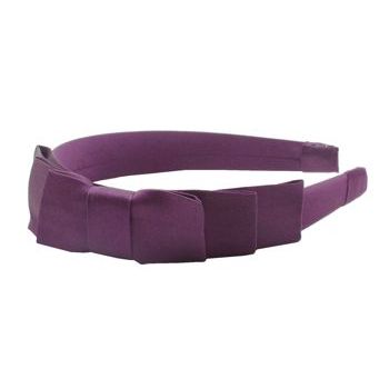 L. Erickson USA - Coco's Paris Three Tier Headband - 100% Silk Charmeuse - Plum