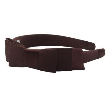 L. Erickson USA - Coco's Paris Three Tier Headband - 100% Silk Charmeuse - Chocolate