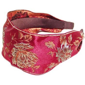 L. Erickson USA - Ribbon Scarf Headband - Roses Ribbon Cabernet
