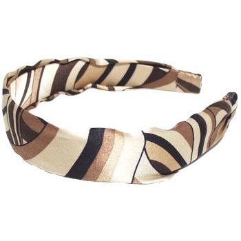 L. Erickson USA - 1 1/2inch Scarf Headband - 100% Silk Charmeuse - Mocha Swirl