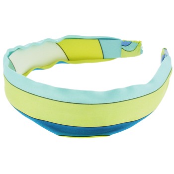 L. Erickson USA - 1 1/2inch Scarf Headband - 100% Silk Charmeuse - Pucci Inspired Aqua