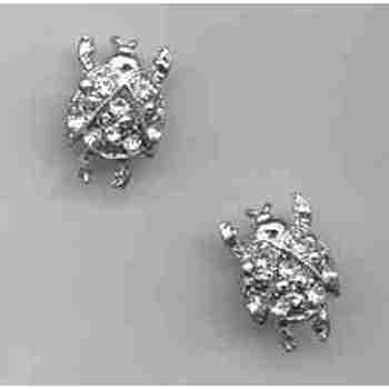 HB HairJewels - Jeweled Ladybug Hairsnaps - White Diamond