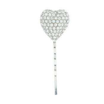 Linda Levinson - Silver Heart & Swarovski Crystal Bobby Pin (1)