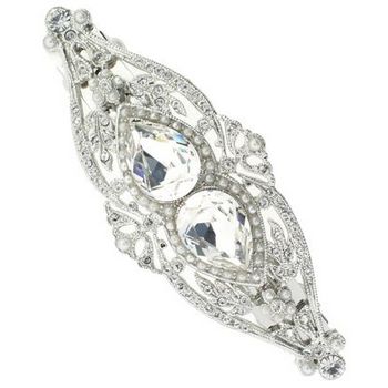 Linda Levinson - Swarovski White Diamond Pave Set Barrette (1)