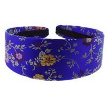 HB HairJewels - Lucy Collection - Oriental Satin Like Headband - Heliotrope Blue - 1 3/4inch