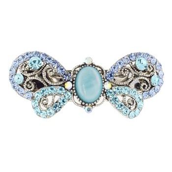 Medusa's Heirlooms - Moonstone Center Automatic Barrette - Blue