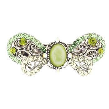 Medusa's Heirlooms - Moonstone Center Automatic Barrette - Green