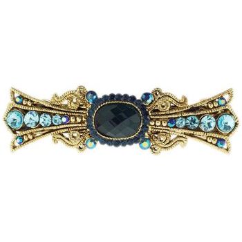 Medusa's Heirlooms - Moonstone Center Barrette - Sapphire Blue Hue (1)