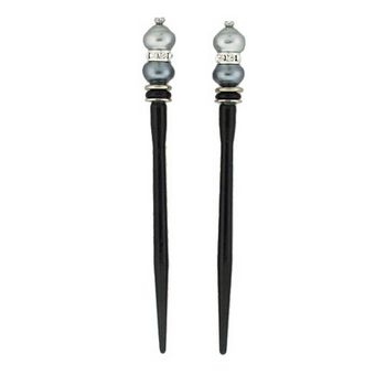 Mei Fa - Hairstyx - Care Silver - Short Hairsticks - (Set of 2)