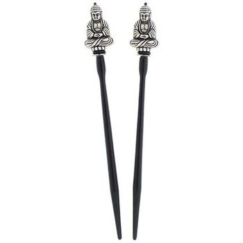 Mei Fa - Hairstyx - Budda Silver - Long Hairsticks - (Set of 2)