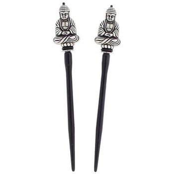 Mei Fa - Hairstyx - Budda Silver - Short Hairsticks - (Set of 2)