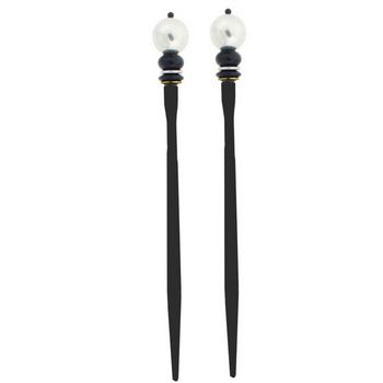 Mei Fa - Hairstyx - Derby Silver - Long Hairsticks - (Set of 2)