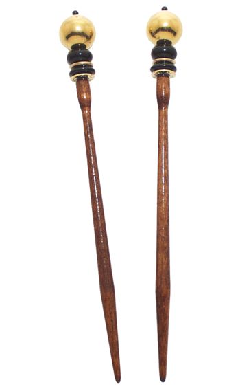 Mei Fa - Hairstyx - Derby Gold - Long Brown Hairsticks - (Set of 2)