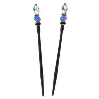 Mei Fa - Hairstyx - Skip Clear/Blue - Long Hairsticks - (Set of 2)
