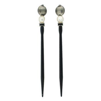 Mei Fa - Hairstyx - Vidalia Silver - Long Hairsticks - (Set of 2)