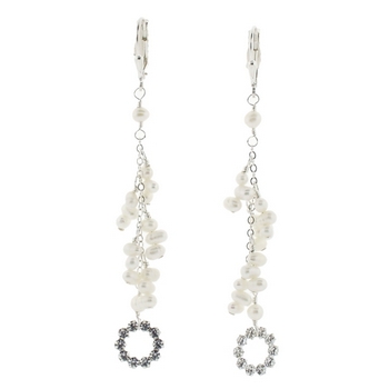 Michele Busch - Earrings - Set of Two Stilletto w/White Fresh Water Pearl Dangles & 24kt Gold Fill (1 Set)
