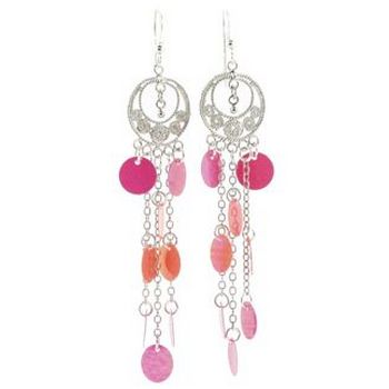 Michele Busch - Earrings - Set of Sterling Silver Filigree W/Paillettes