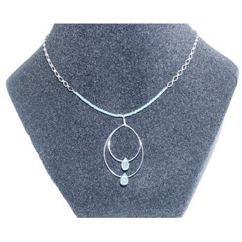 Michele Busch - Necklace - Double Silver Teardrop Loops
